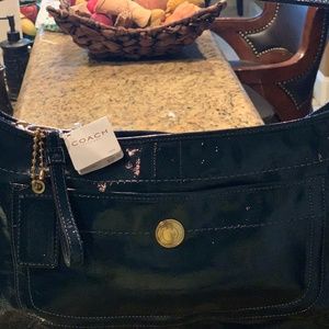 Coach Ergo Patent Leather Navy Hobo Purse (NWT)